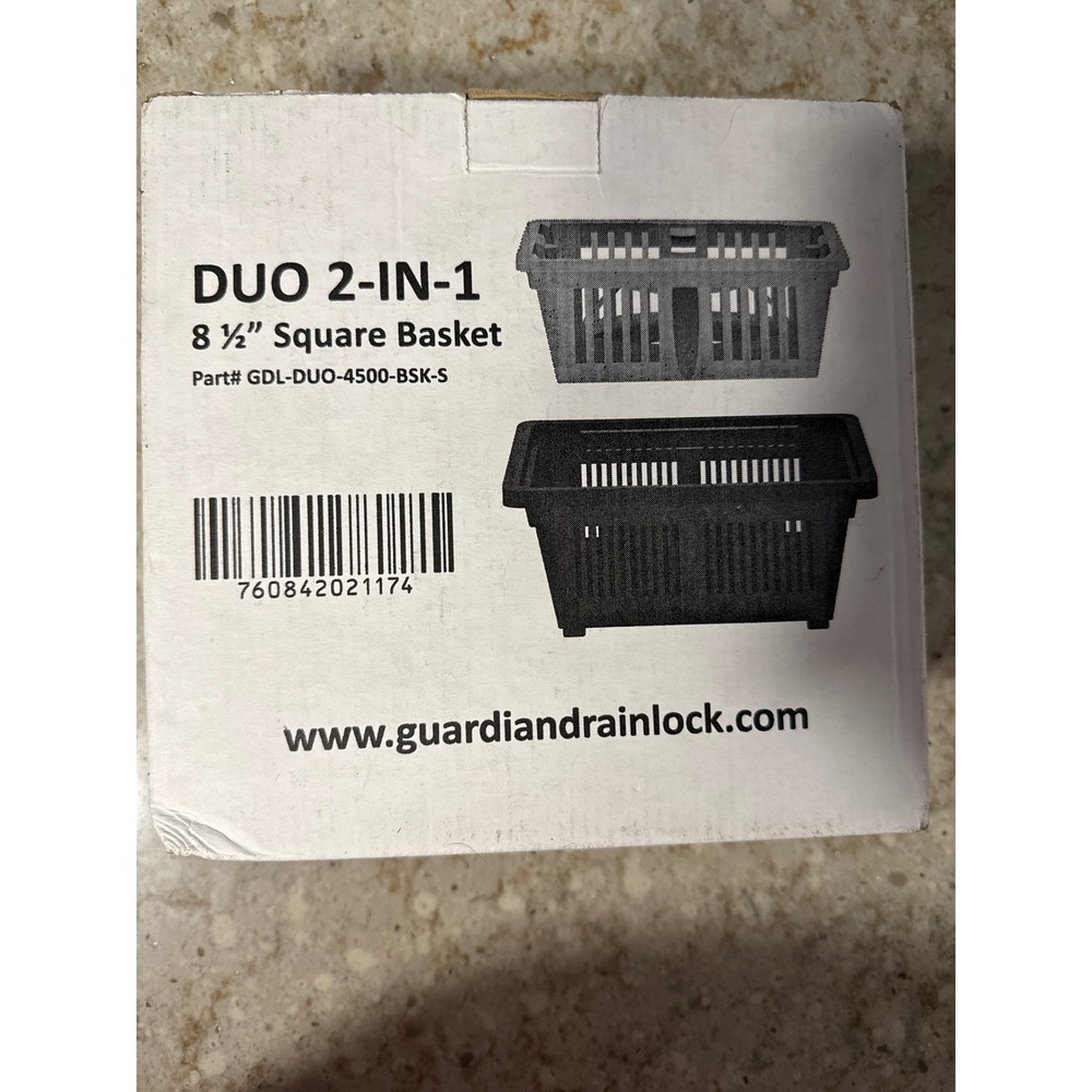 Guardian Drain‎ Lock Duo 2-in-1 8.5" Square Floor Sink Sediment Strainer Basket